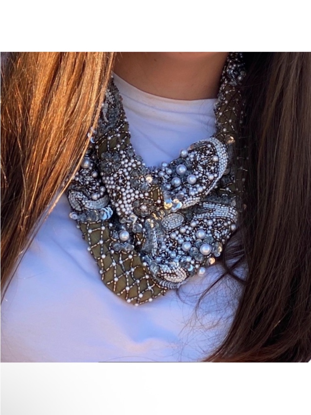 MIGNONNE GAVIGAN Le Charlot Beaded Scarf Necklace